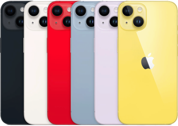 iPhone 14 – immagini illustrative delle colorazioni del modello
